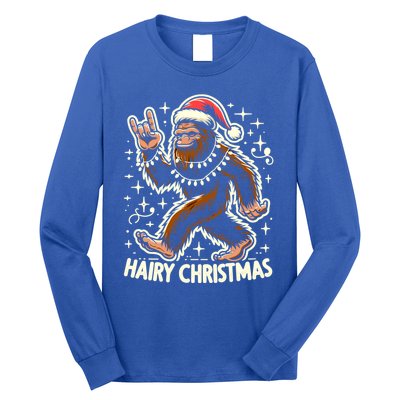 Cool Bigfoot Santa Sasquatch Pajamas Hairy Christmas Yeti Funny Gift Long Sleeve Shirt