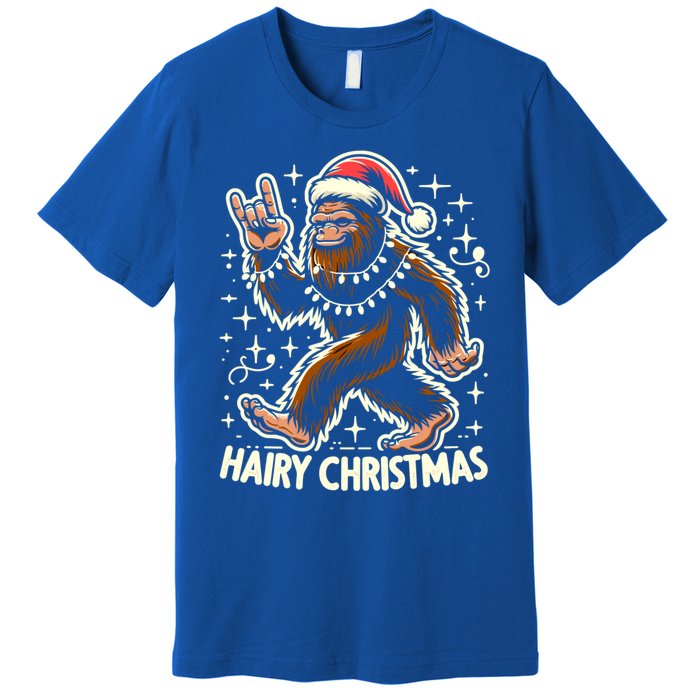 Cool Bigfoot Santa Sasquatch Pajamas Hairy Christmas Yeti Funny Gift Premium T-Shirt