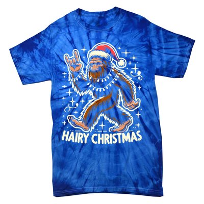 Cool Bigfoot Santa Sasquatch Pajamas Hairy Christmas Yeti Funny Gift Tie-Dye T-Shirt