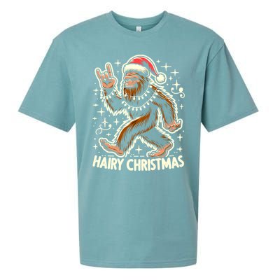 Cool Bigfoot Santa Sasquatch Pajamas Hairy Christmas Yeti Funny Gift Sueded Cloud Jersey T-Shirt