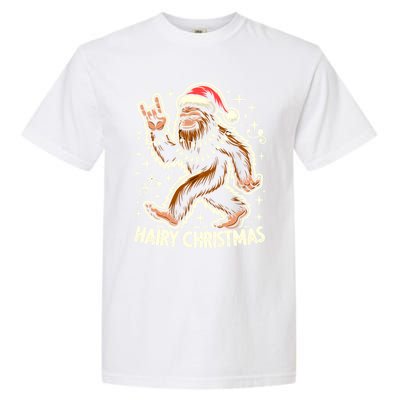 Cool Bigfoot Santa Sasquatch Pajamas Hairy Christmas Yeti Funny Gift Garment-Dyed Heavyweight T-Shirt