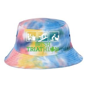 Crawl Be Sick Hangover Irish Triathlon St Patricks Day Meaningful Gift Tie Dye Newport Bucket Hat