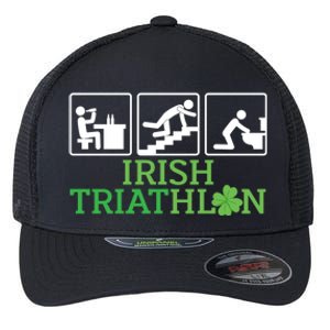 Crawl Be Sick Hangover Irish Triathlon St Patricks Day Meaningful Gift Flexfit Unipanel Trucker Cap