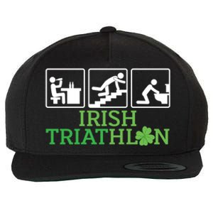 Crawl Be Sick Hangover Irish Triathlon St Patricks Day Meaningful Gift Wool Snapback Cap