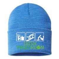 Crawl Be Sick Hangover Irish Triathlon St Patricks Day Meaningful Gift Sustainable Knit Beanie