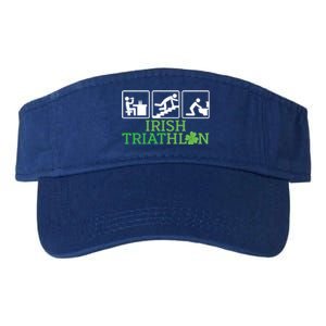 Crawl Be Sick Hangover Irish Triathlon St Patricks Day Meaningful Gift Valucap Bio-Washed Visor