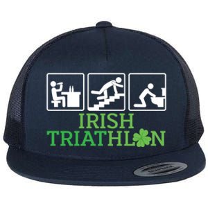 Crawl Be Sick Hangover Irish Triathlon St Patricks Day Meaningful Gift Flat Bill Trucker Hat