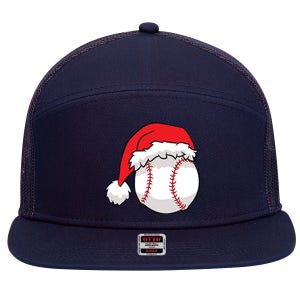 Christmas Baseball Santa Hat Baseball 7 Panel Mesh Trucker Snapback Hat