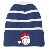 Christmas Baseball Santa Hat Baseball Striped Beanie with Solid Band