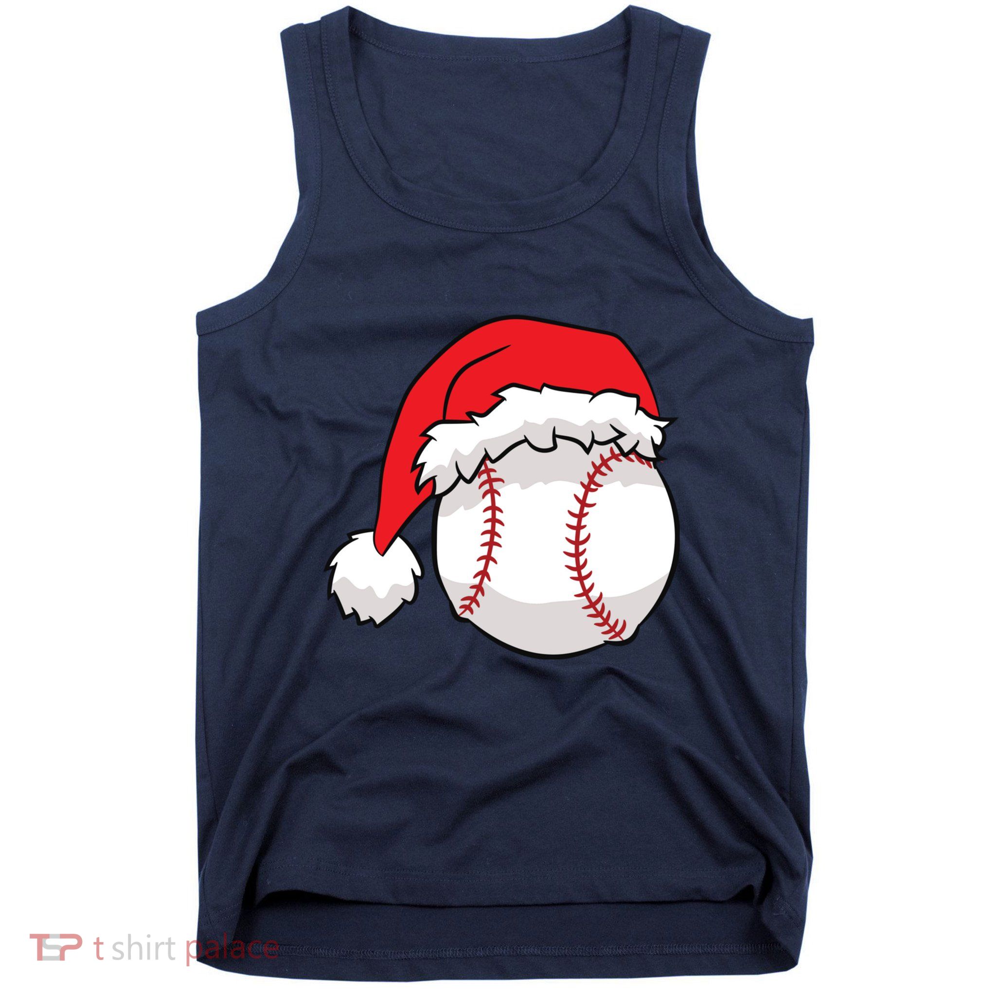 Christmas Baseball Santa Hat Baseball Tank Top