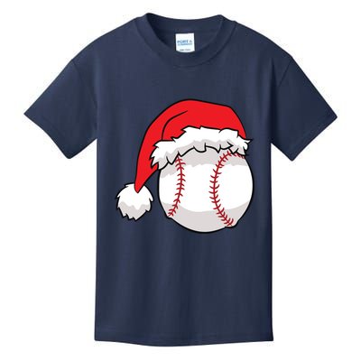 Christmas Baseball Santa Hat Baseball Kids T-Shirt