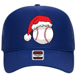 Christmas Baseball Santa Hat Baseball High Crown Mesh Back Trucker Hat