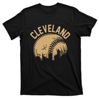 Cleveland Baseball Skyline Ohio Player Coach Fan T-Shirt