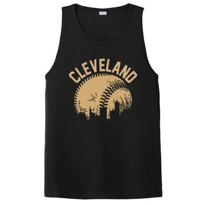 Cleveland Baseball Skyline Ohio Player Coach Fan PosiCharge Competitor Tank