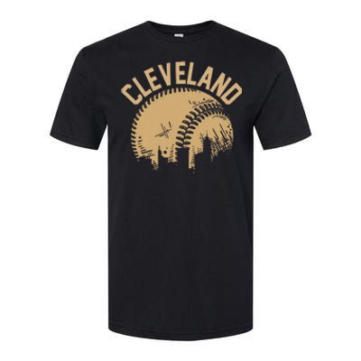 Cleveland Baseball Skyline Ohio Player Coach Fan Softstyle CVC T-Shirt