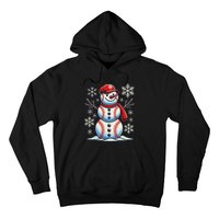 Christmas Baseball Snowman Baseball Christmas Women Hoodie