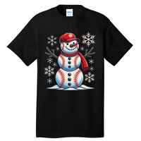 Christmas Baseball Snowman Baseball Christmas Women Tall T-Shirt