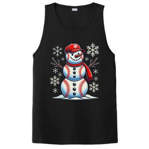 Christmas Baseball Snowman Baseball Christmas Women PosiCharge Competitor Tank