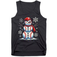 Christmas Baseball Snowman Baseball Christmas Women Tank Top