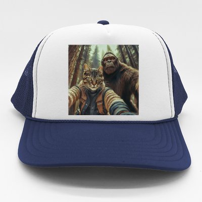 Cat Bigfoot Sasquatch Selfie Photo Funny Retro Classic Humor Trucker Hat