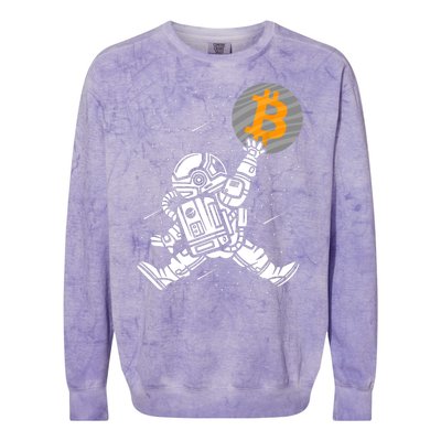 Cryptocurrency Bitcoin Space Moon Funny Colorblast Crewneck Sweatshirt