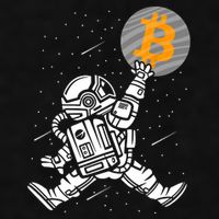 Cryptocurrency Bitcoin Space Moon Funny Ladies PosiCharge Tri-Blend Wicking Tank