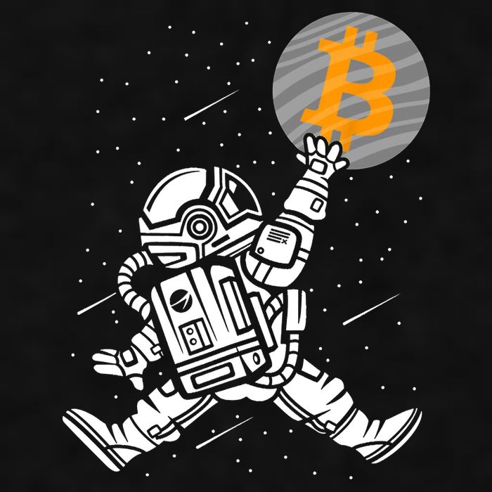 Cryptocurrency Bitcoin Space Moon Funny Ladies PosiCharge Tri-Blend Wicking Tank