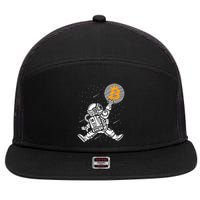 Cryptocurrency Bitcoin Space Moon Funny 7 Panel Mesh Trucker Snapback Hat