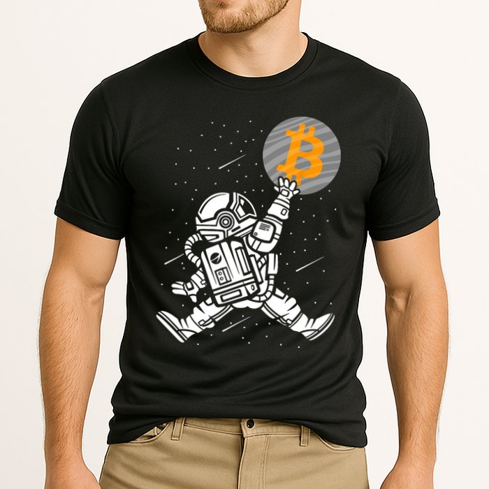 Cryptocurrency Bitcoin Space Moon Funny Performance Shirt