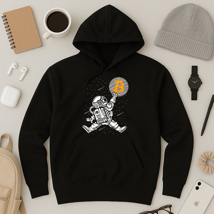 Cryptocurrency Bitcoin Space Moon Funny Hoodie