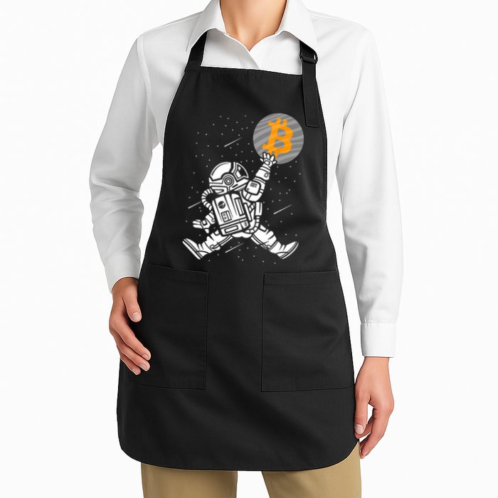 Cryptocurrency Bitcoin Space Moon Funny Apron