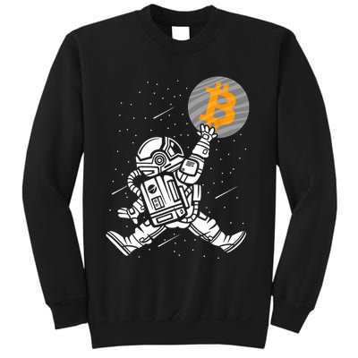 Cryptocurrency Bitcoin Space Moon Funny Sweatshirt