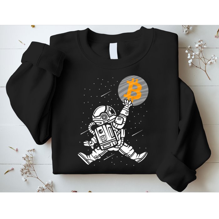 Cryptocurrency Bitcoin Space Moon Funny Sweatshirt