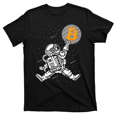 Cryptocurrency Bitcoin Space Moon Funny T-Shirt