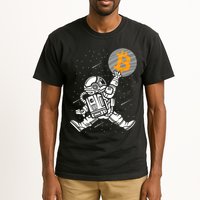 Cryptocurrency Bitcoin Space Moon Funny Tall T-Shirt