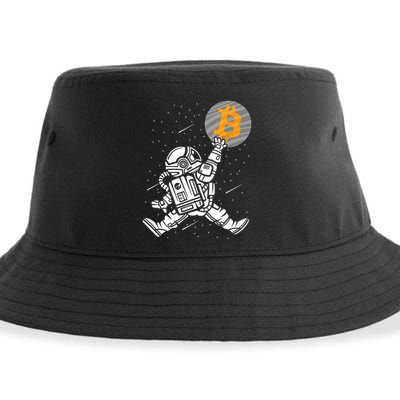 Cryptocurrency Bitcoin Space Moon Funny Sustainable Bucket Hat