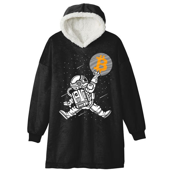 Cryptocurrency Bitcoin Space Moon Funny Hooded Wearable Blanket