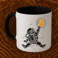 Cryptocurrency Bitcoin Space Moon Funny Mug