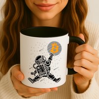 Cryptocurrency Bitcoin Space Moon Funny Mug