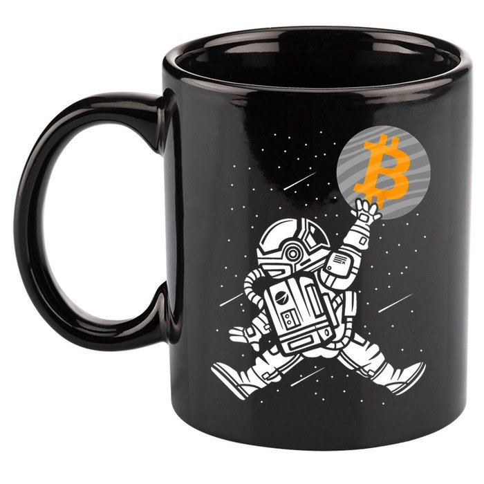 Cryptocurrency Bitcoin Space Moon Funny 11oz C Handle Ceramic Mug