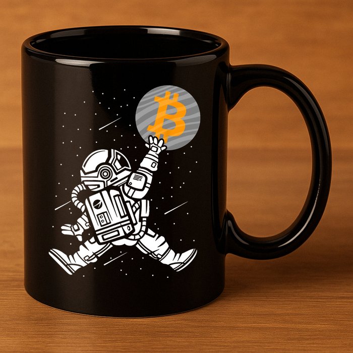 Cryptocurrency Bitcoin Space Moon Funny 11oz C Handle Ceramic Mug
