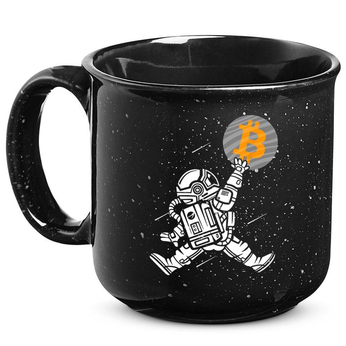 Cryptocurrency Bitcoin Space Moon Funny 15oz Campfire Ceramic Mug