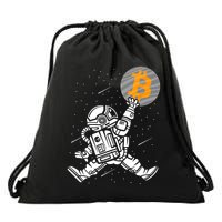 Cryptocurrency Bitcoin Space Moon Funny Drawstring Bag