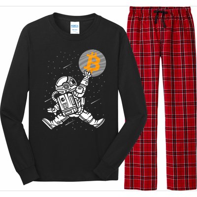 Cryptocurrency Bitcoin Space Moon Funny Long Sleeve Pajama Set