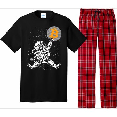 Cryptocurrency Bitcoin Space Moon Funny Pajama Set