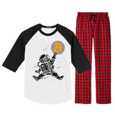 Cryptocurrency Bitcoin Space Moon Funny Raglan Sleeve Pajama Set