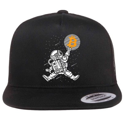 Cryptocurrency Bitcoin Space Moon Funny Flatbill Hat