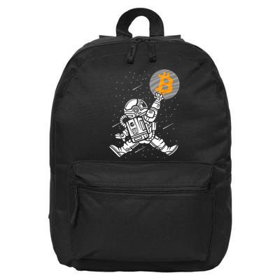 Cryptocurrency Bitcoin Space Moon Funny 16 in Basic Backpack