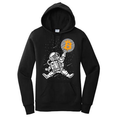 Cryptocurrency Bitcoin Space Moon Funny Women's Pullover Hoodie