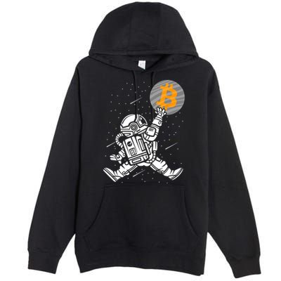 Cryptocurrency Bitcoin Space Moon Funny Premium Pullover Hoodie